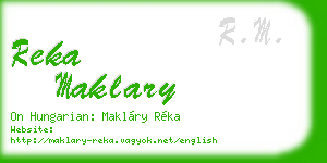 reka maklary business card